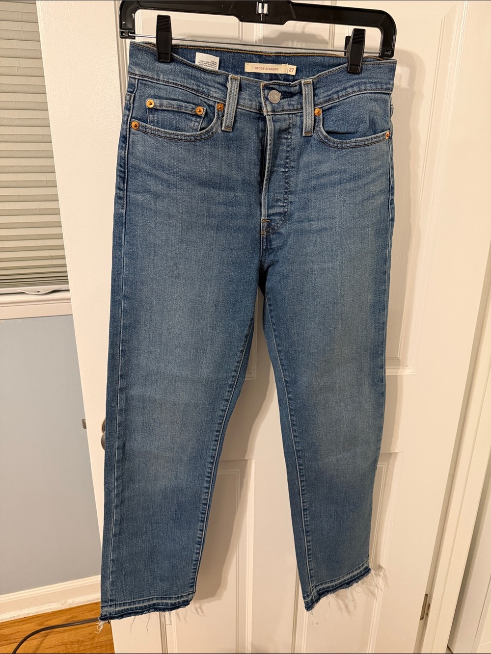 Levi's Light Blue Wedgie Jeans with Raw Hem